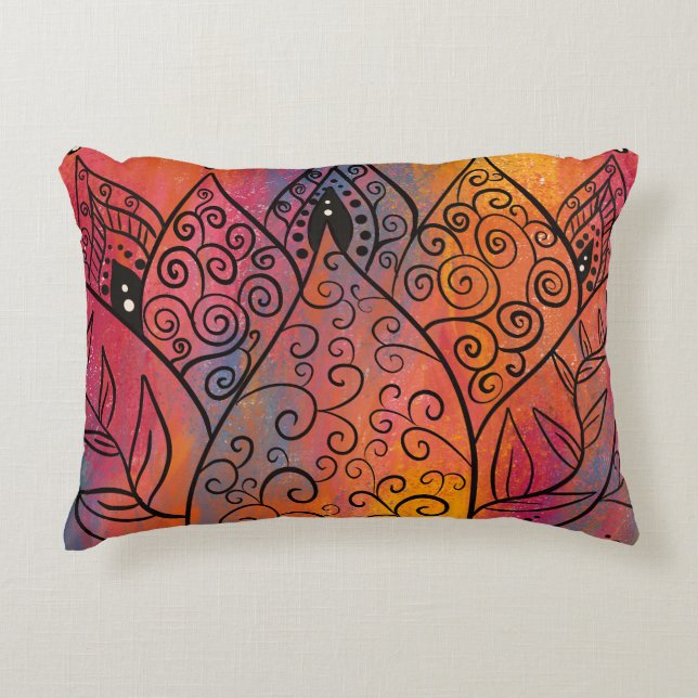 Cojín Decorativo Arte floral de bonito (Anverso)