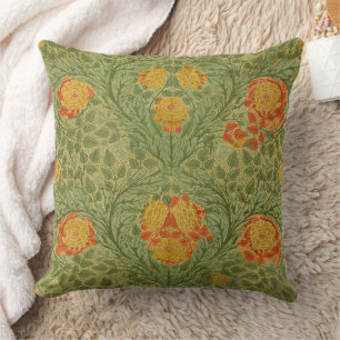 Cojín Decorativo Arte floral de rosa y hoja Mackmurdo vintage