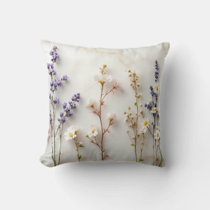 Cojín Decorativo Arte floral de vidrio emplomado con flores silvest