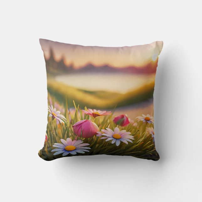 Cojín Decorativo Arte Floral en Realidad Aumentada (Anverso)