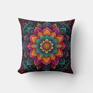Cojín Decorativo Arte floral inspirado en mandalas