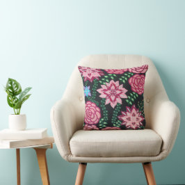 Cojín Decorativo Arte floral rosa
