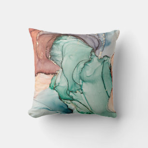 Cojín Decorativo Arte fluido abstracto de lujo natural en alco
