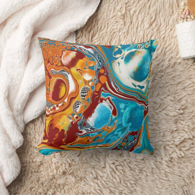 Cojín Decorativo Arte fluido de colisiones planetarias (Manta)