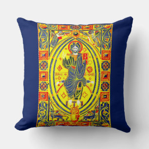 Cojín Decorativo Arte folclórico bizantino Jesús