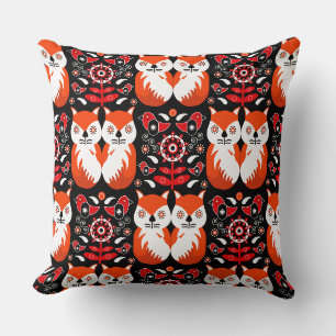 Cojín Decorativo Arte folclórico escandinavo de Fox