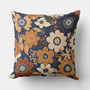 Cojín Decorativo Arte Folclórico Floral Escandinavo