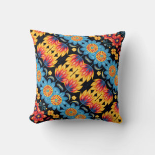 Cojín Decorativo Arte folclórico floral moderno