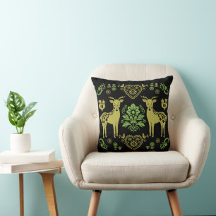 Cojín Decorativo Arte folclórico noruego Rosemaling