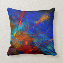 Cojín Decorativo Arte fractal abstracto colorido