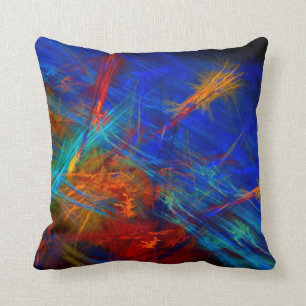 Cojín Decorativo Arte fractal abstracto colorido