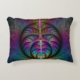Cojín Decorativo Arte fractal colorido con estampado trippy
