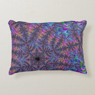 Cojín Decorativo Arte fractal de tono de joya colorido boho genial