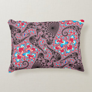 Cojín Decorativo Arte fractal en espiral boho hippie groovy trippy