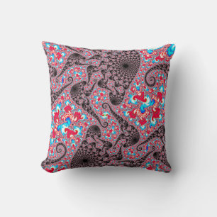 Cojín Decorativo Arte fractal en espiral boho hippie groovy trippy