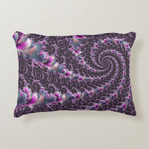Cojín Decorativo Arte fractal en espiral psicodélico funky groovy
