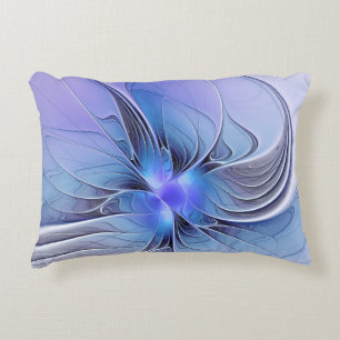 Cojín Decorativo Arte fractal moderno abstracto lavanda azul