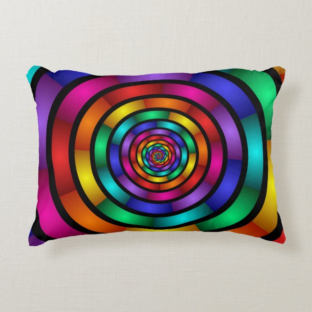 Cojín Decorativo Arte fractal moderno y psicodélico (Anverso)