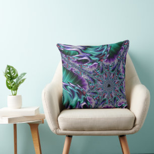 Cojín Decorativo Arte fractal psicodélico funky y genial
