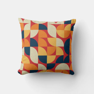 Cojín Decorativo Arte Generativo: Círculos de barrio coloridos