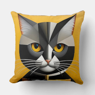 Cojín Decorativo Arte geométrico abstracto de gato