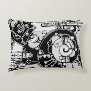 Cojín Decorativo Arte Geométrico Blanco Y Negro 4