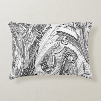 Cojín Decorativo Arte geométrico de calamidades en blanco y negro
