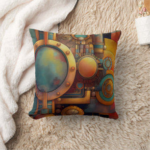 Cojín Decorativo Arte geométrico industrial steampunk