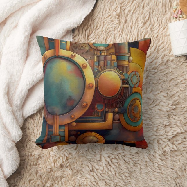 Cojín Decorativo Arte geométrico industrial steampunk (Manta)