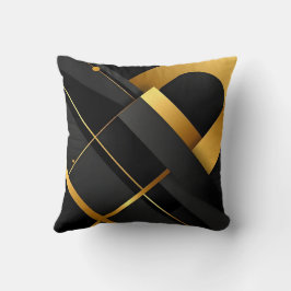 Cojín Decorativo Arte geométrico negro y oro