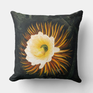 Cojín Decorativo Arte gótico de Cereus nocturno vintage