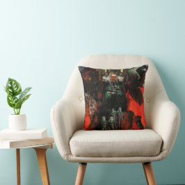 Cojín Decorativo Arte Gótico de Terror Surrealista con Mezcla de Me