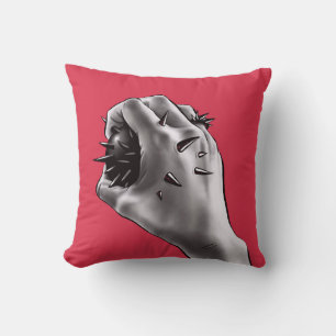 Cojín Decorativo Arte gótico del horror - mano apuñalada