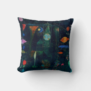 Cojín Decorativo Arte gráfico de pintura abstracta Magia de peces d