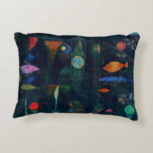 Cojín Decorativo Arte gráfico de pintura abstracta Magia de peces d