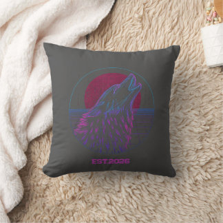 Cojín Decorativo Arte gráfico geométrico animal neon retro ciberpun