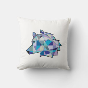 Cojín Decorativo Arte gráfico original de Wolf Head   Cara de lobo 