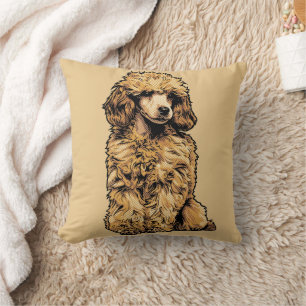 Cojín Decorativo Arte gráfico retro de medio tono de cómic de perro
