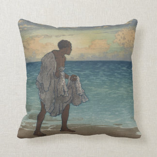 Cojín Decorativo Arte hawaiano del vintage del pescador, los años