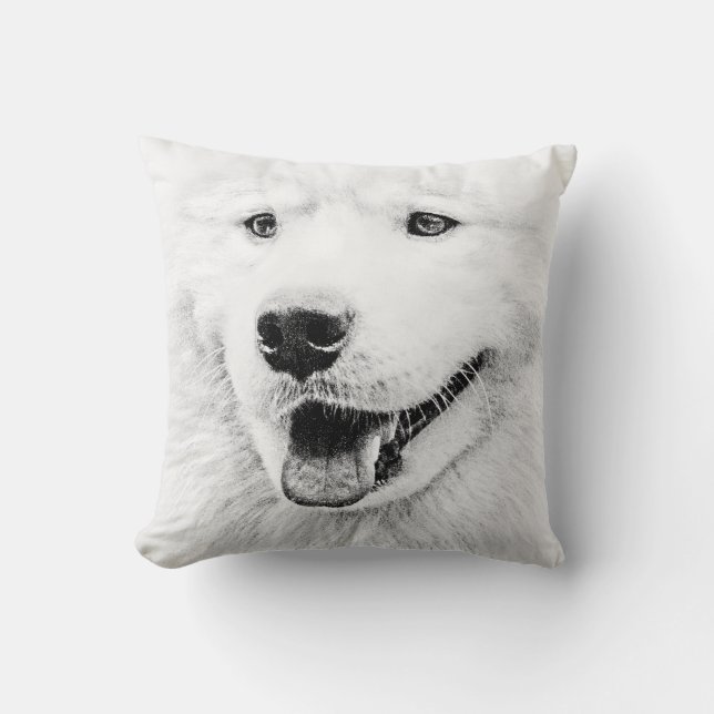 Cojín Decorativo Arte hermoso del perro del samoyedo (Anverso)