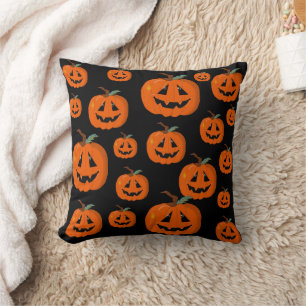 Cojín Decorativo Arte Ilustrativo de Jack O Lantern Feliz Halloween