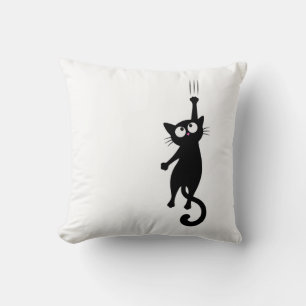 Cojín Decorativo Arte Imprimible Minimalista de Gato Negro, Modo Di