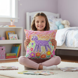 Cojín Decorativo Arte Infantil Colorido Abstracto Dibujo Niños 