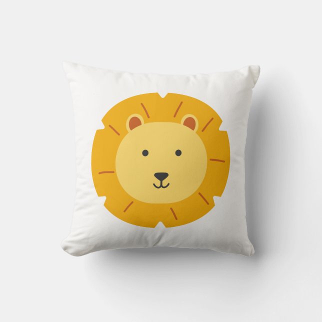 Cojín Decorativo Arte infantil de cumpleaños de león (Anverso)