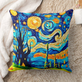 Cojín Decorativo Arte inspirado en el surrealismo estrellado