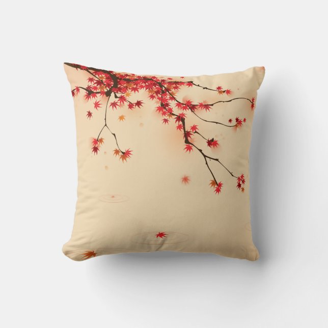 Cojín Decorativo Arte japonés del otoño (Anverso)