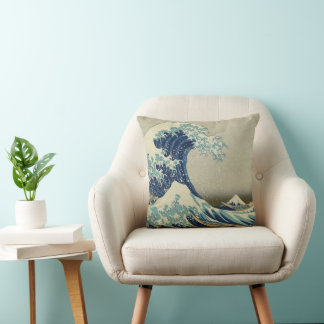 Cojín Decorativo Arte japonés vintage, La gran ola de Hokusai