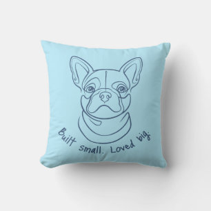 Cojín Decorativo Arte lineal de Bulldog Francés. Construido pequeño