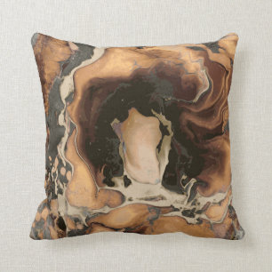 Cojín Decorativo Arte líquido de la pintura de la vieja de Brown