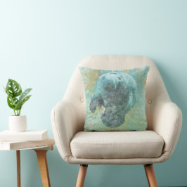 Cojín Decorativo Arte Manatee de Florida